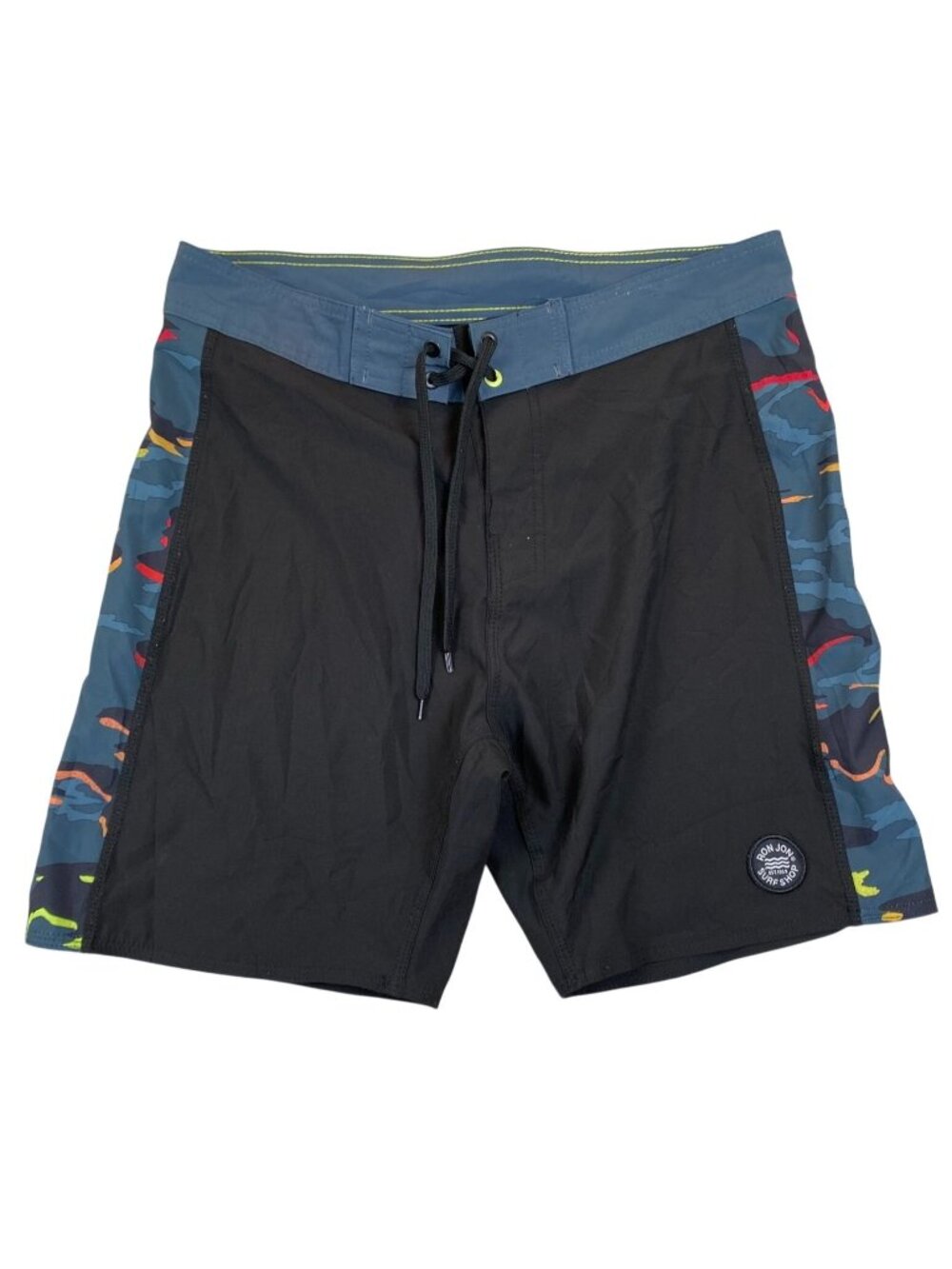Ron Jon Surf Shop Mens Board Shorts Swimwear Size 30 Black Summer Drawstring